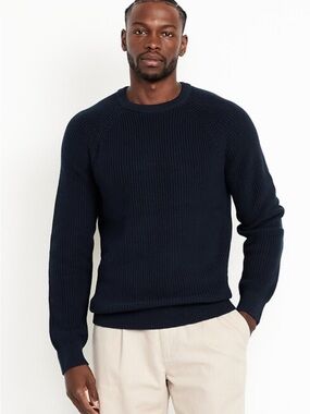J. Crew Black Rib-Knit Crewneck Sweater